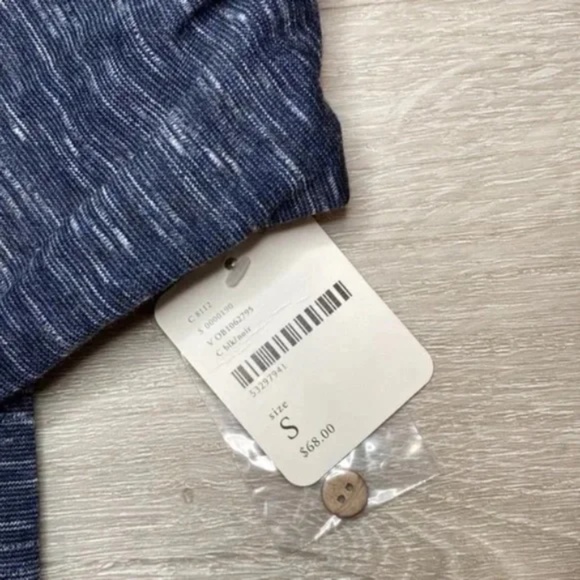 FREE PEOPLE Henley buttons long sleeve dark blue Small NWT - Picture 11 of 13